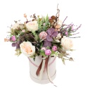 Kwiatowy flower box WYSOKI dekoracja PUDROWY RÓŻ