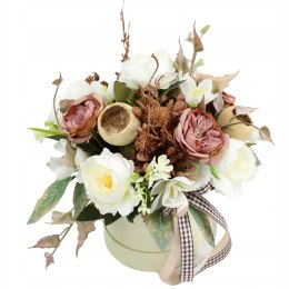 Kwiatowy flower box dekoracja prezent BRĄZ kwiatowe pudełko