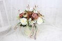 Kwiatowy flower box dekoracja prezent BRĄZ kwiatowe pudełko