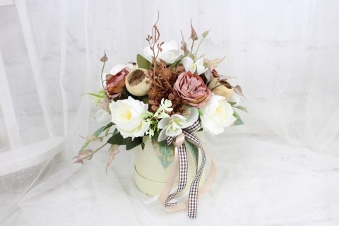 Kwiatowy flower box dekoracja prezent BRĄZ kwiatowe pudełko Kwiatowy flower box dekoracja prezent BRĄZ kwiatowe pudełko