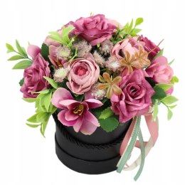 Kwiatowy flower box dekoracja prezent PURPURA kwiatowe pudełko