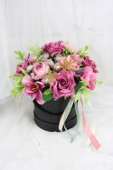 Kwiatowy flower box dekoracja prezent PURPURA kwiatowe pudełko
