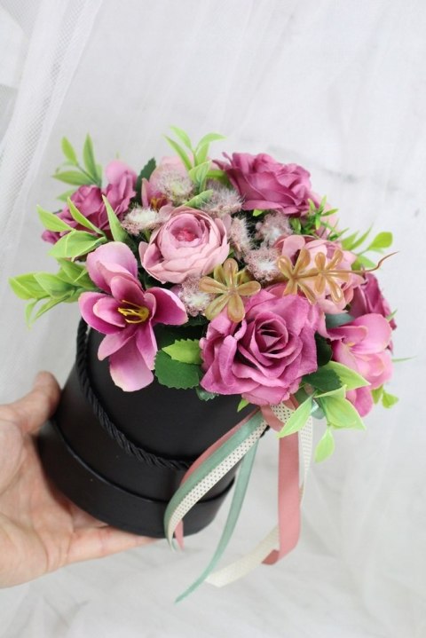 Kwiatowy flower box dekoracja prezent PURPURA kwiatowe pudełko Kwiatowy flower box dekoracja prezent PURPURA kwiatowe pudełko