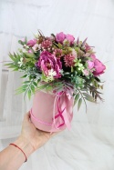 Kwiatowy flower box dekoracja prezent RÓŻ kwiatowe pudełko