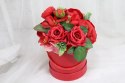 Kwiatowy flower box pachnące kwiaty w pudełku bukiet CZERWONY