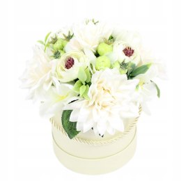 Kwiatowy flower box pachnące kwiaty w pudełku bukiet KREM