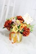 Prezent dzień nauczyciela flower box kwiaty podziękowanie upominek