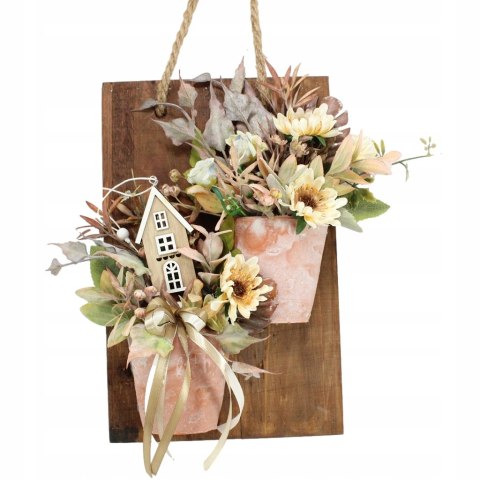 Stroik ramka ozdobna wisząca dekoracja domu upominek kompozycja kwiatowa