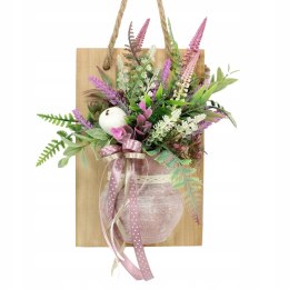 Stroik wrzosy ramka wisząca drewniana dekoracja domu ozdoba upominek