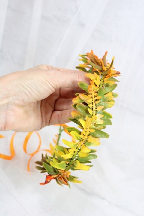 Wianek na głowę jesienny paproć boho sesja do zdjęć