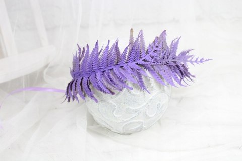Wianek na głowę jesienny zimowy paproć boho sesja do zdjęć fiolet