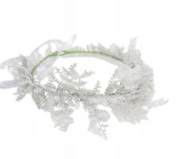 Wianek na głowę jesienny zimowy paproć boho sesja do zdjęć szary