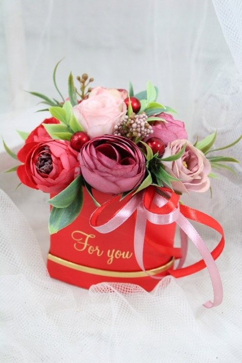 Art.Mimi Kwiaty w pudełku serce S