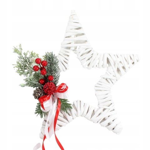 Gwiazda wianek świąteczny dekoracja na drzwi zawieszka stroik