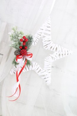 Gwiazda wianek świąteczny dekoracja na drzwi zawieszka stroik