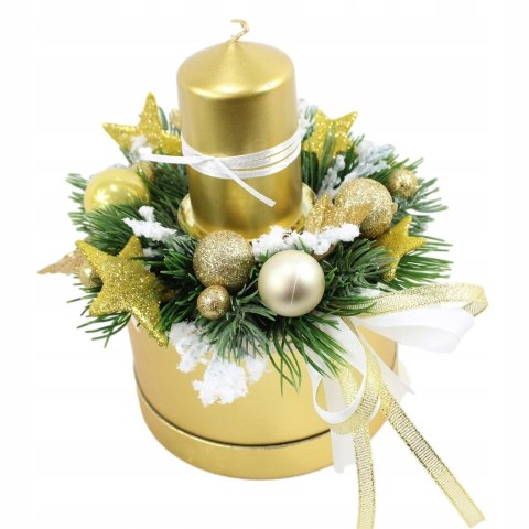 Kompozycja zimowa stroik świąteczny na stół ozdoba