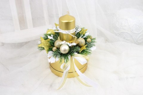 Kompozycja zimowa stroik świąteczny na stół ozdoba