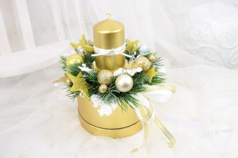 Kompozycja zimowa stroik świąteczny na stół ozdoba