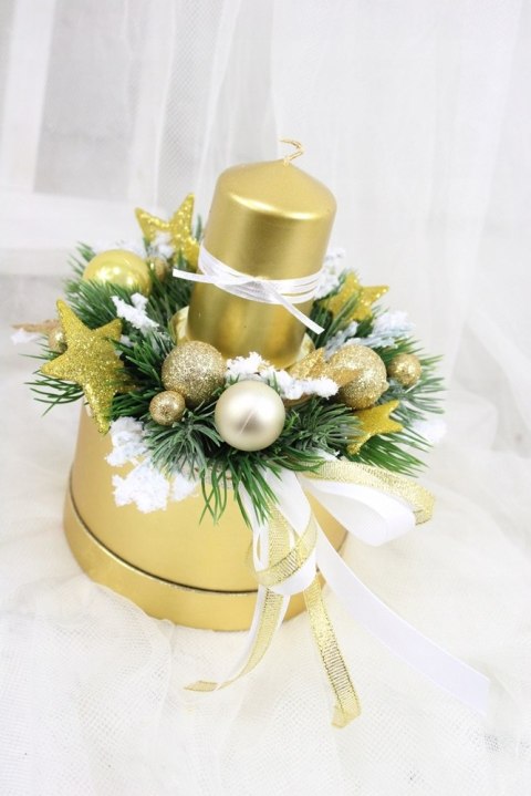 Kompozycja zimowa stroik świąteczny na stół ozdoba