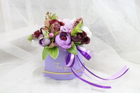 Kwiatowe pudełko serce prezent róże pachnący Box