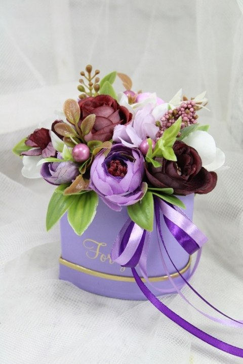 Kwiatowe pudełko serce prezent róże pachnący Box