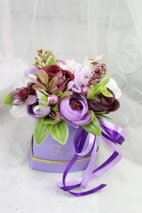 Kwiatowe pudełko serce prezent róże pachnący Box