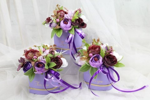 Kwiatowe pudełko serce prezent róże pachnący Box