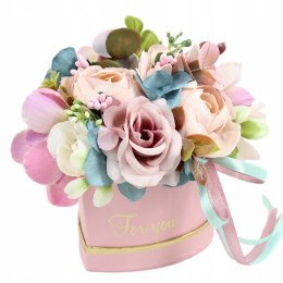 Kwiatowe pudełko serce prezent róże pachnący Box