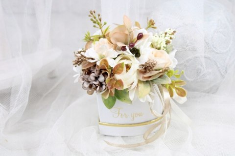 Kwiatowe pudełko serce prezent róże pachnący Box