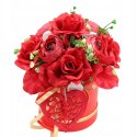 Kwiaty w pudełku Walentynki prezent czerwone róże pachnący Box