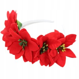 Opaska świąteczna do włosów CZERWONA sesja foto