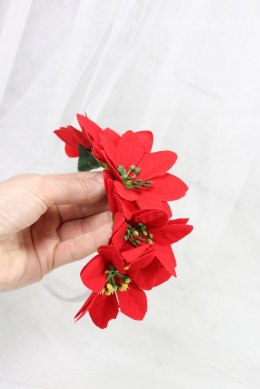 Opaska świąteczna do włosów CZERWONA sesja foto