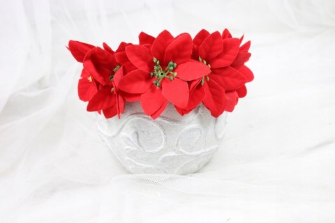 Opaska świąteczna do włosów CZERWONA sesja foto