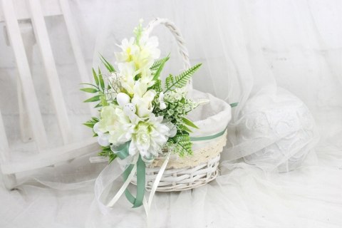 Ozdoba do koszyka dekoracja kokarda wielkanocna tulipany Różowa