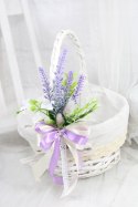 Ozdoba do koszyka wielkanocnego kokarda dekoracja lawenda