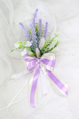 Ozdoba do koszyka wielkanocnego kokarda dekoracja lawenda