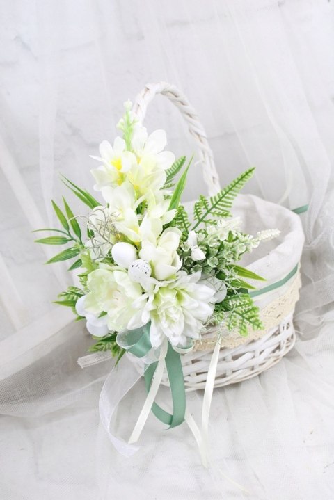 Ozdoba na koszyk wielkanocny dekoracja koszyczka na święconkę hiacynt