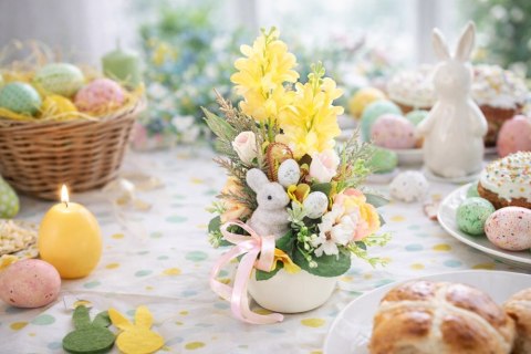 Stroik Wielkanocny na stół Świąteczna dekoracja wielkanocna domu