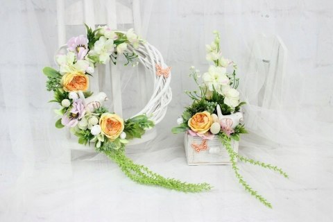 Stroik Wielkanocny na stół Świąteczna dekoracja wielkanocna domu