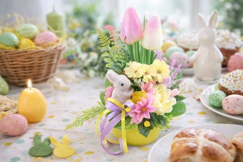 Stroik Wielkanocny na stół Świąteczna dekoracja wielkanocna domu