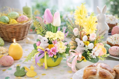 Stroik Wielkanocny na stół Świąteczna dekoracja wielkanocna domu