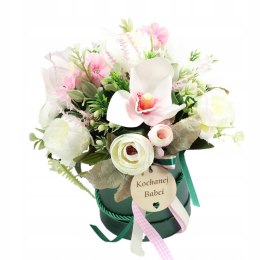 Stroik box prezent kwiaty dla Dziadka Babci pachnący bukiet kwiatów