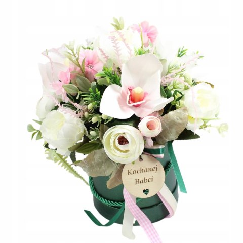 Stroik box prezent kwiaty dla Dziadka Babci pachnący bukiet kwiatów