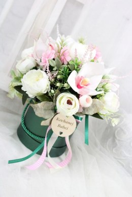 Stroik box prezent kwiaty dla Dziadka Babci pachnący bukiet kwiatów