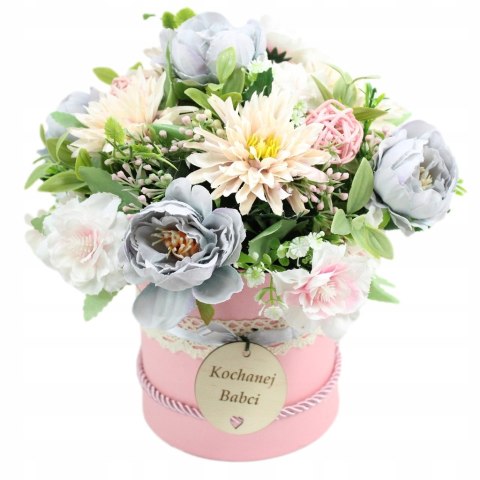 Stroik box prezent kwiaty dla Dziadka Babci pachnący bukiet kwiatów