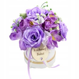 Stroik box prezent kwiaty dla Dziadka Babci pachnący bukiet kwiatów