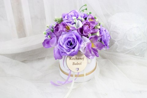 Stroik box prezent kwiaty dla Dziadka Babci pachnący bukiet kwiatów