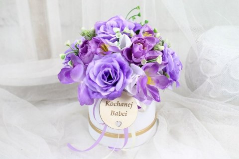 Stroik box prezent kwiaty dla Dziadka Babci pachnący bukiet kwiatów