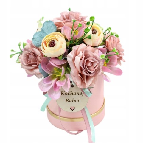 Stroik box prezent kwiaty dla Dziadka Babci pachnący bukiet kwiatów
