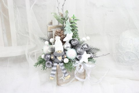 Stroik świąteczny na stół kompozycja bożenarodzenie makoszki